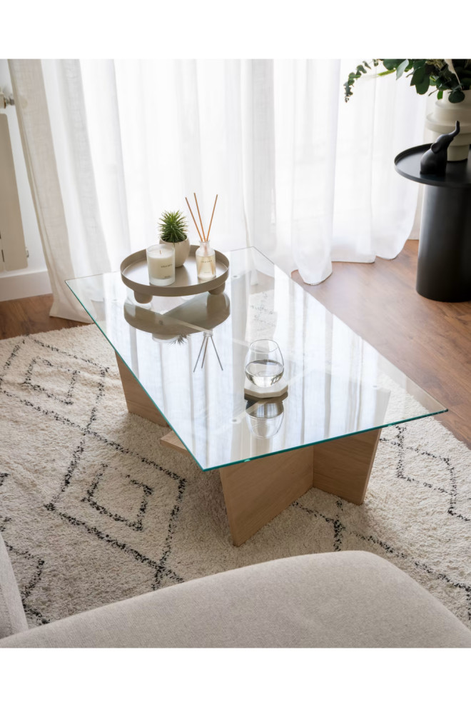 Geometric Oak Coffee Table  La Forma Balwind   Contemporary   Coffee Tables   by Oroa   Distinctive Furniture  Houzz