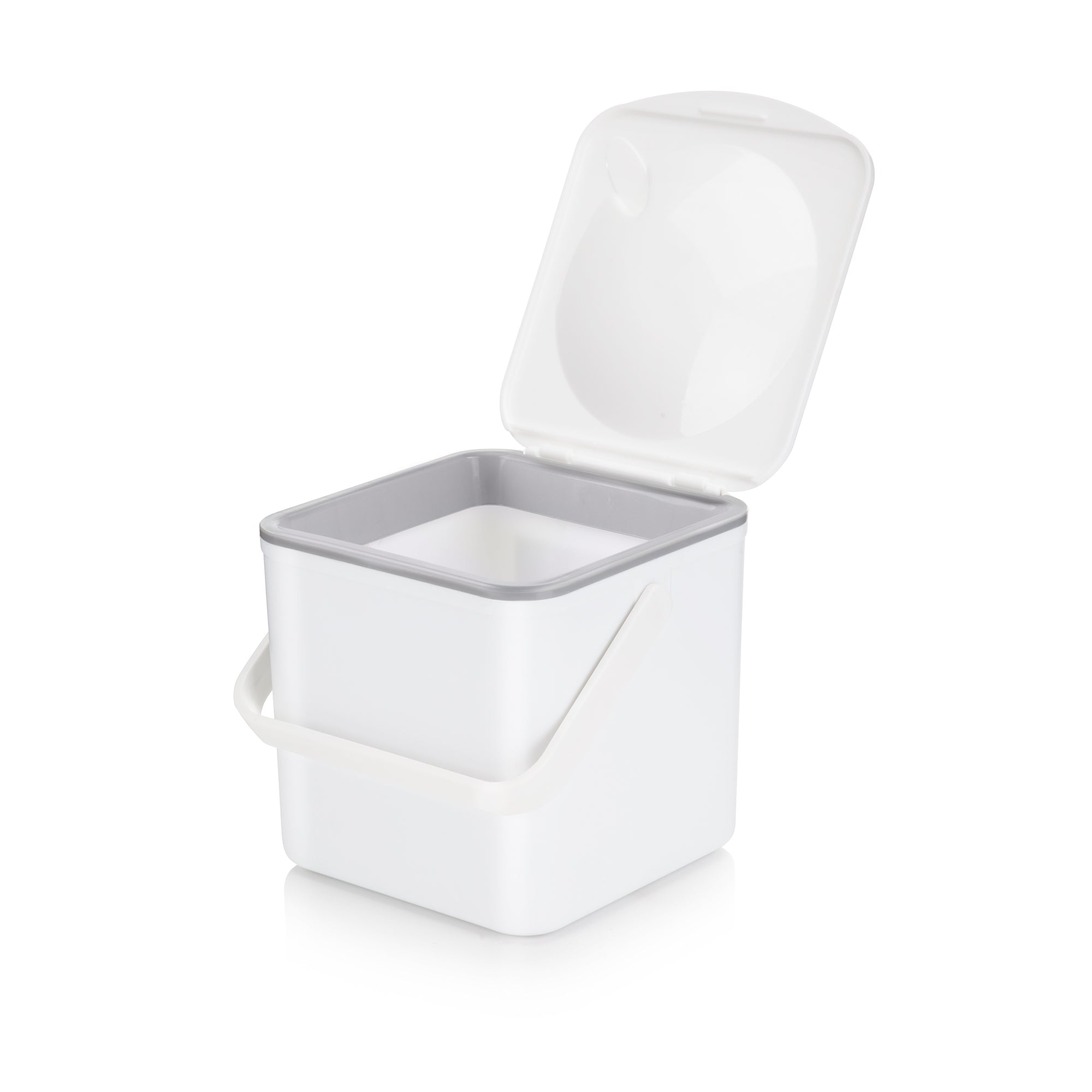 Minky Homecare 0.9 gal White Plastic Kitchen Composting Bin