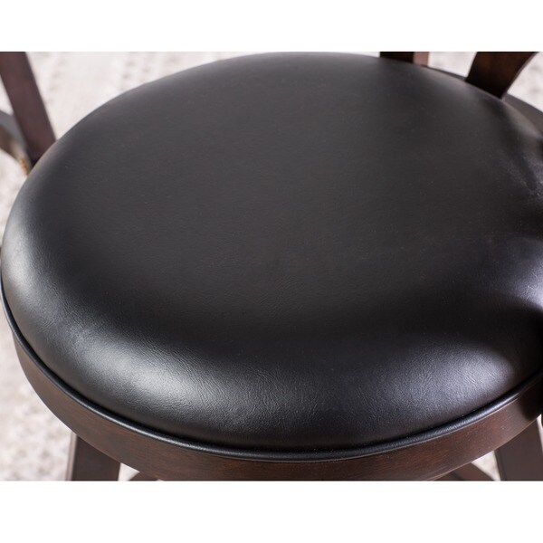 Furniture of America Reto Farmhouse Espresso Faux Leather Chair