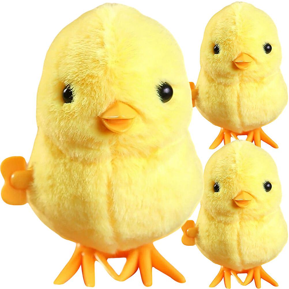 3pcs Wind Up Toys Cartoon Chick Toy Kids Funny Playthings Birthday Party Favors