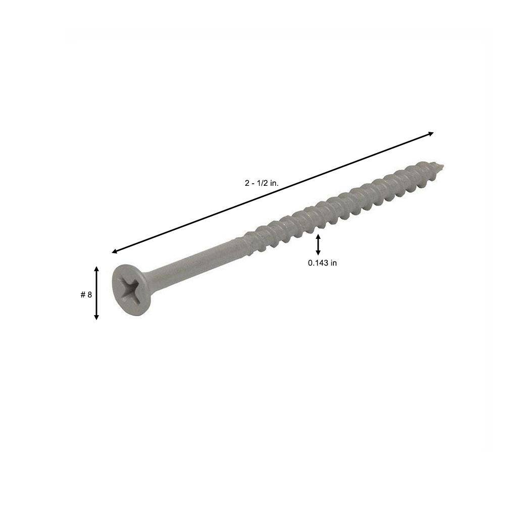 Grip-Rite #8 x 2-12 in. Philips Bugle-Head Sharp Point Polymer Coated Exterior Screw (5 lbs.-Pack) PTN212S5