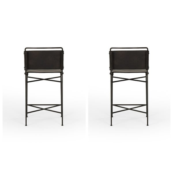 Wharton Counter Stool (Black， Set of 2)