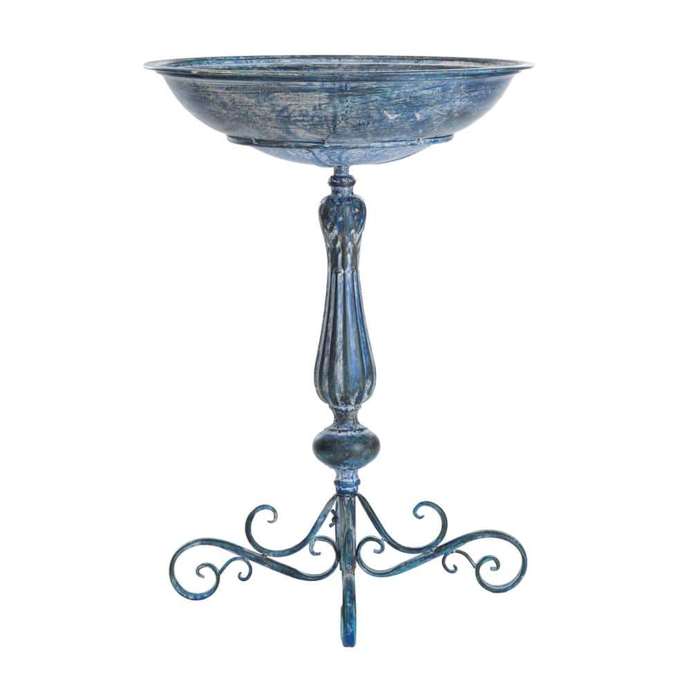 SAFAVIEH Orian Mossy Blue Iron Round Birdbath PAT5023B