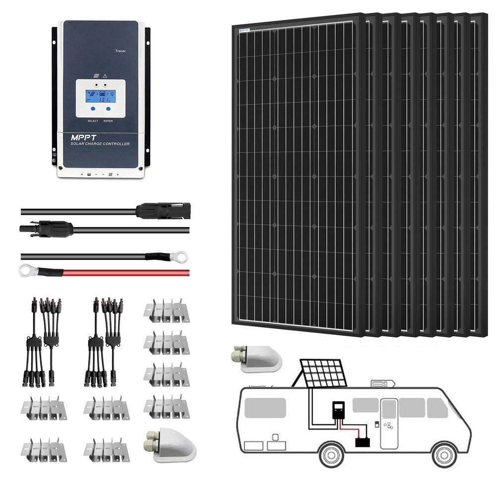 ACOPower 800-Watt Monocrystalline OffGrid Solar Power Kit with 8 x 100-Watt Solar Panel 60 Amp MPPT Charge Controller SPKM-800W60A