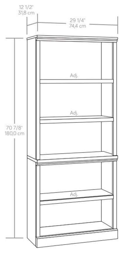 Sauder Aspen Post Engineered Wood 5 Shelf Bookcase in Prime Oak   Transitional   Bookcases   by Homesquare  Houzz