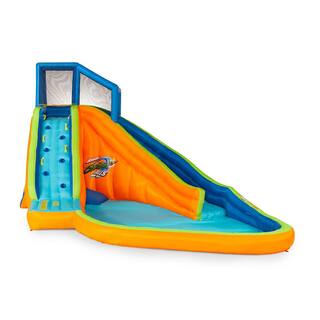 BANZAI Multi Polyester Sidewinder Falls Inflatable Water Park Play Pool with Slides and Blower BAN-23524