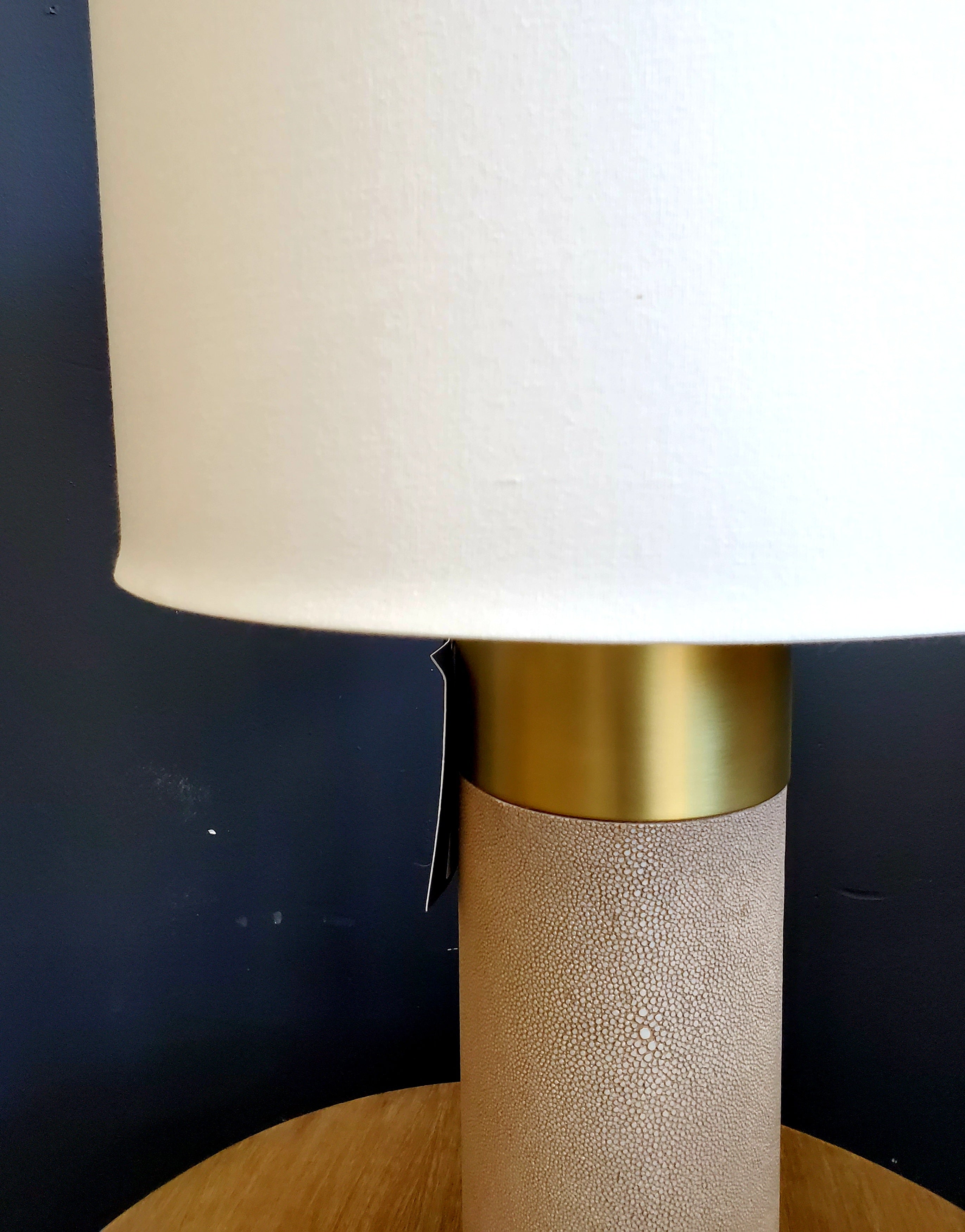 HARLOW IVORY GREY SHAGREEN LAMP