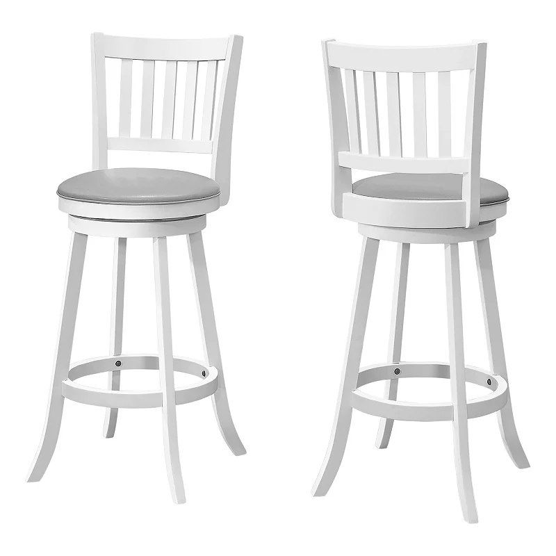 Monarch 2-pc. Swivel Slat Back Barstool Set