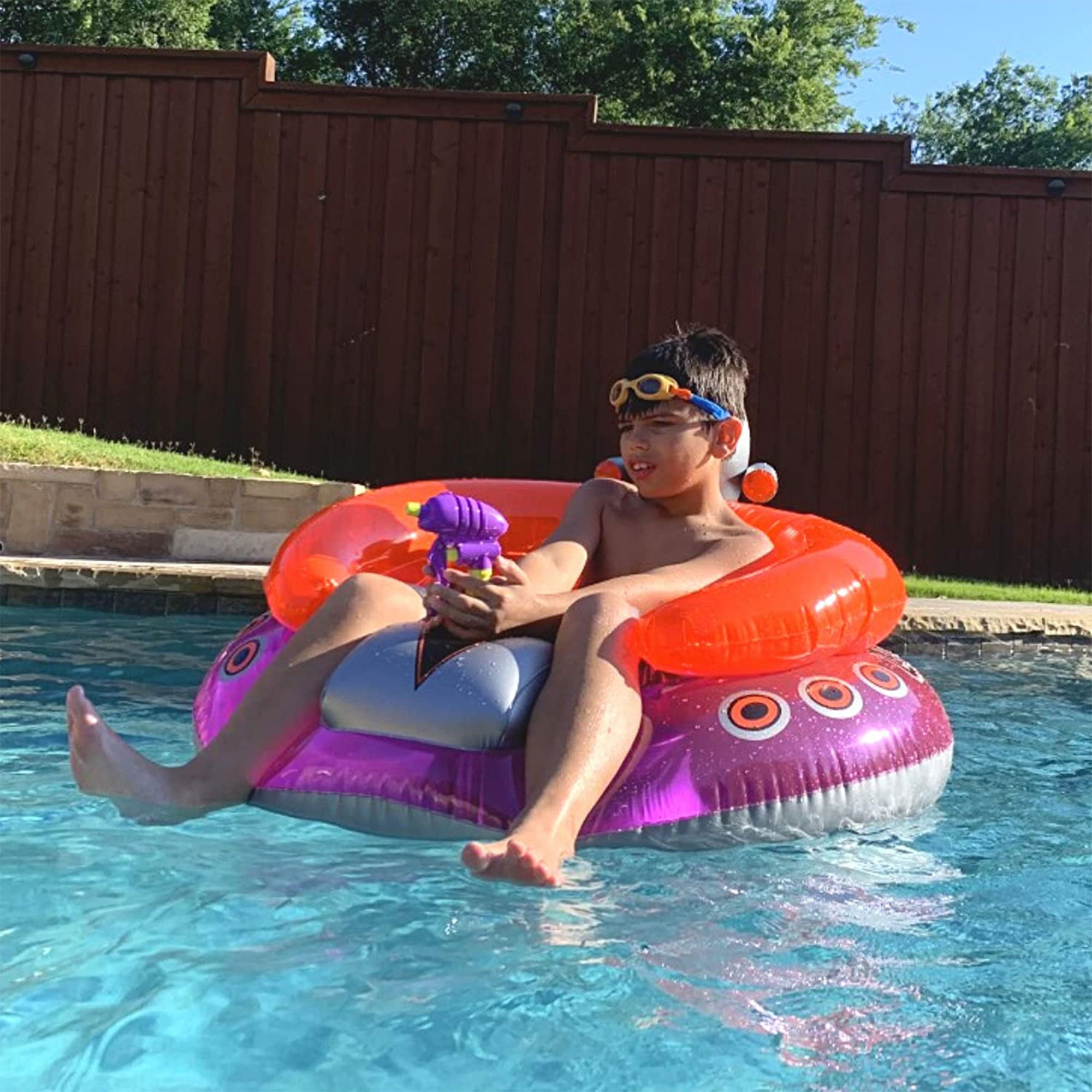 Swimline Inflatable UFO Lounge Chair Pool Float w/Squirt Gun (2 Pack)