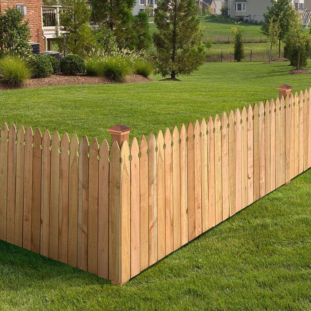 Outdoor Essentials 3-12 ft. x 8 ft. Western Red Cedar Privacy French Gothic Fence Panel Kit 245321