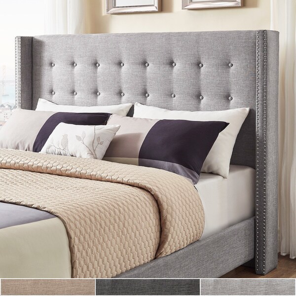 Melina Linen Tufted Wingback Headboard by iNSPIRE Q Bold - - 27674968