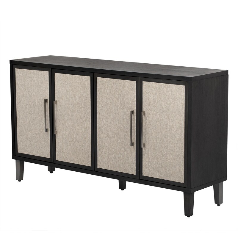 Classic 4 Doors Storage Cabinet  Black