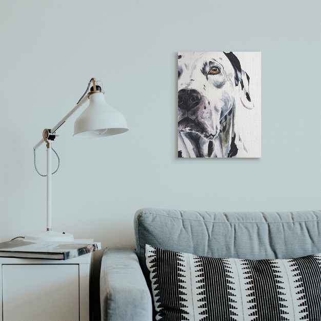 Stupell Industries Dalmatian Pet Dog Portrait Bold Spotted Dog Gallery Wrapped Canvas Wall Art 16 X 20