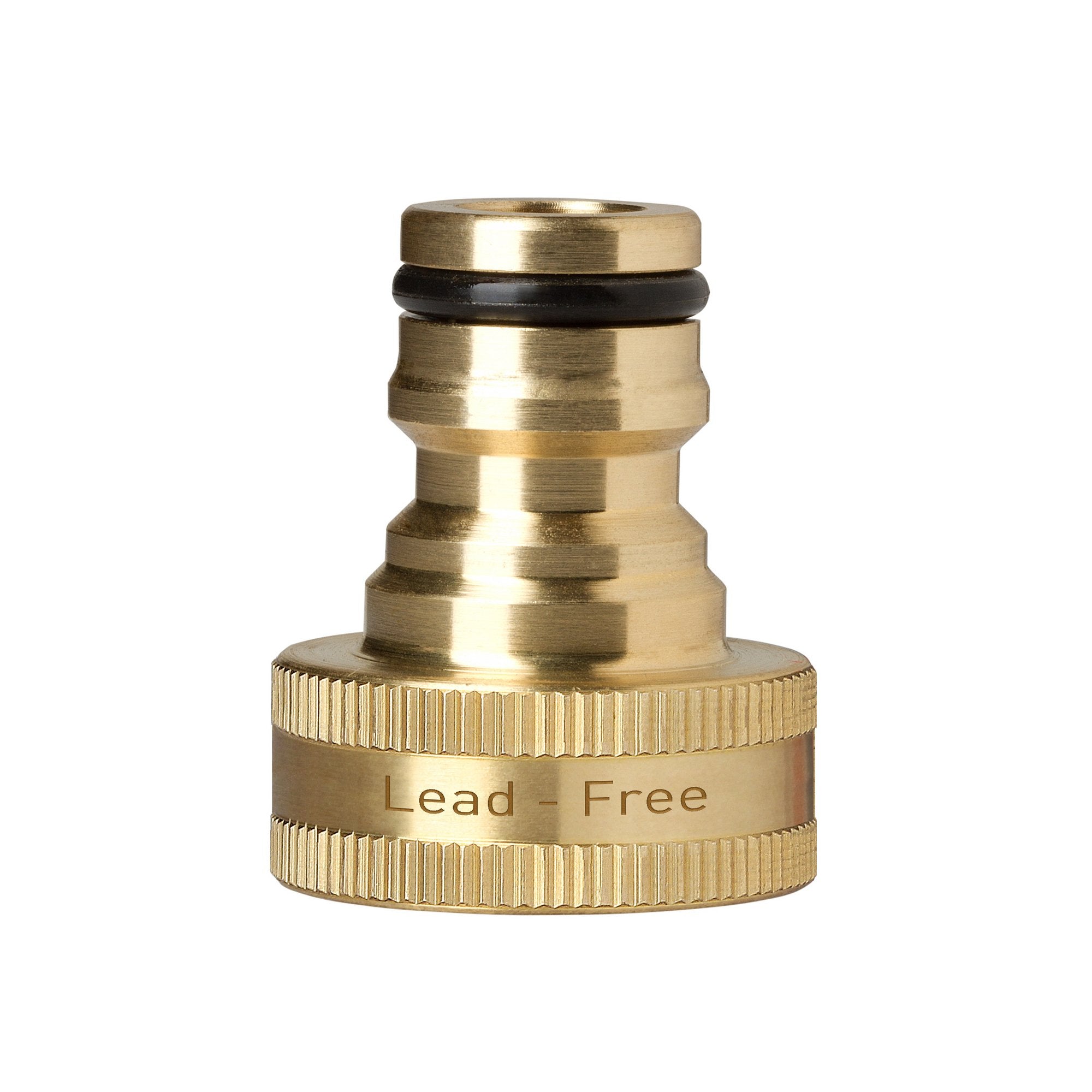 Garden Hose Quick Connect Fittings. Lead Free with Lock by Gorilla Easy Connect. ¾ Inch GHT Solid Brass. (1-PACK)