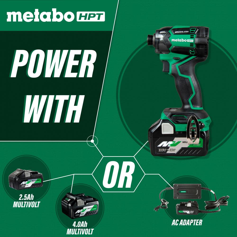 Metabo HPT 36V MultiVolt Triple Hammer BOLT Impact Driver Cordless Kit ;