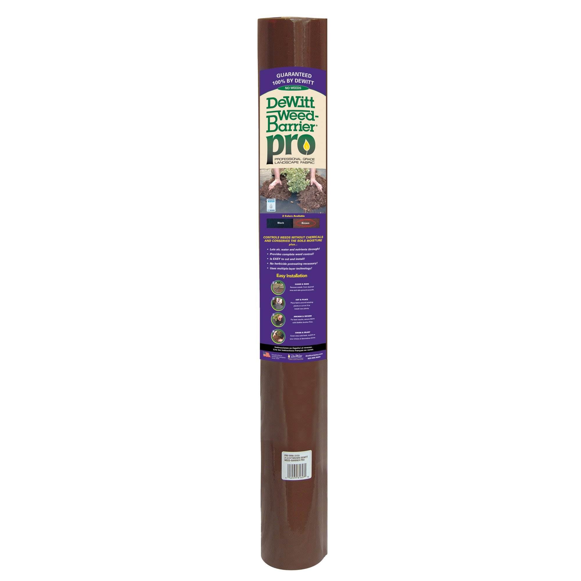 DeWitt Weed Barrier Pro Landscape Fabric in Brown (3 Ounces), 3' x 100' Refill