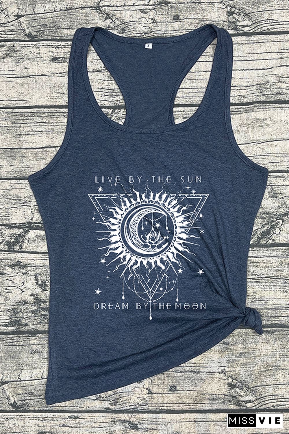 Live By The Sun Dream By The Moon Sleeveless Tank Top Wholesale