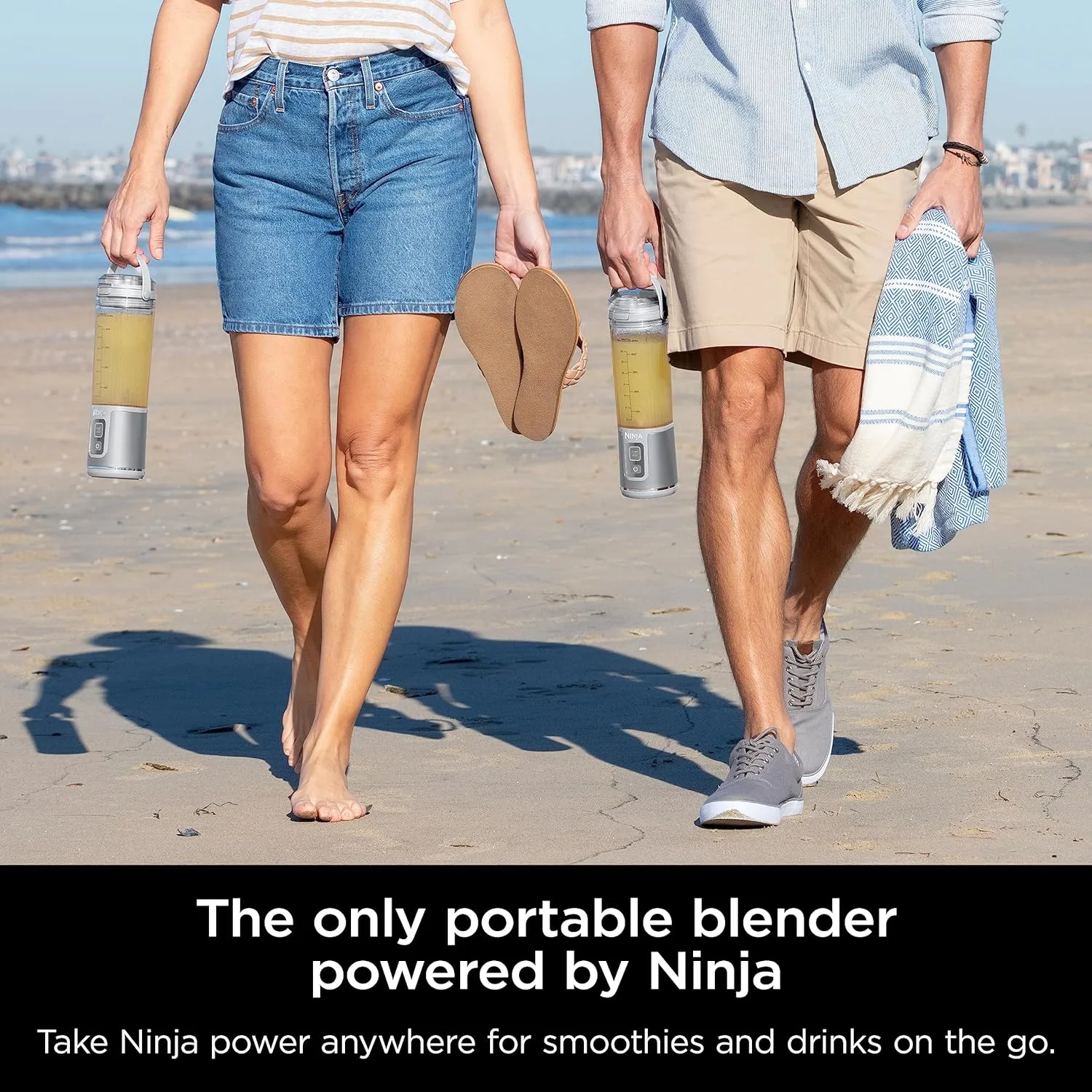 Ninja BC51NV Blast Portable Blender, Cordless, 18oz. Vessel, Personal Blender-for Shakes & Smoothies, BPA Free, Leakproof-Lid & Sip Spout, USB-C Rechargeable, Dishwasher Safe Parts, Denim Blue