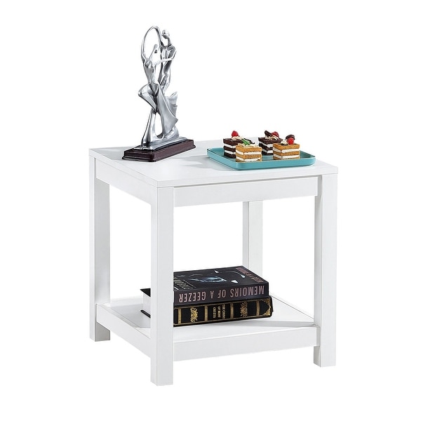 Square Side Table Nightstand 2-tier End Table for Living Room Bedroom