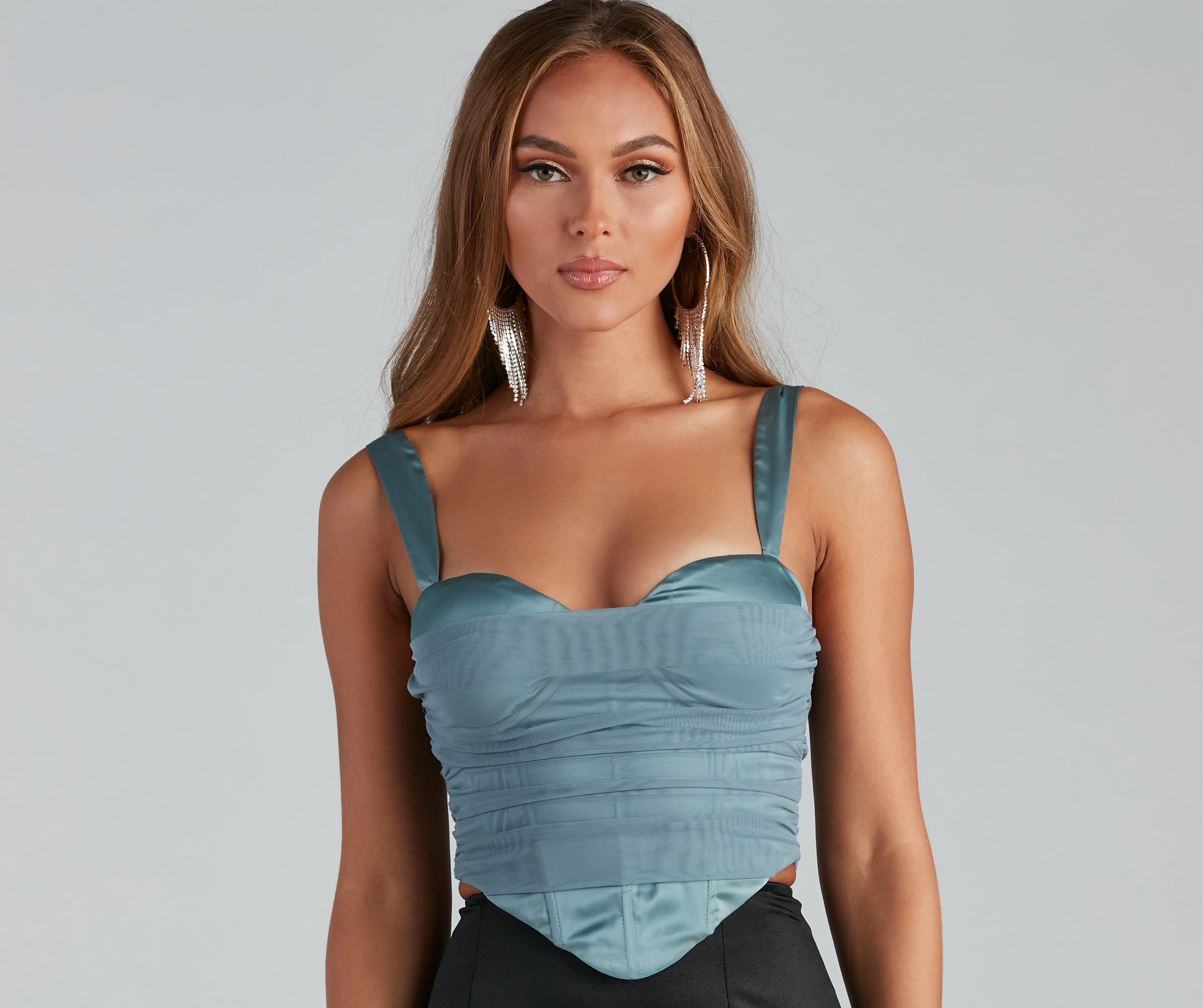 Fab And Flirty Mesh Corset Top