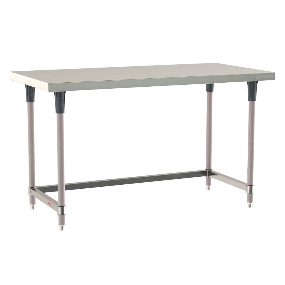 Metro TWS3060SU-304-K TableWorx Stationary Stainless Steel Work Table with Open 3-Sided Frame， 30