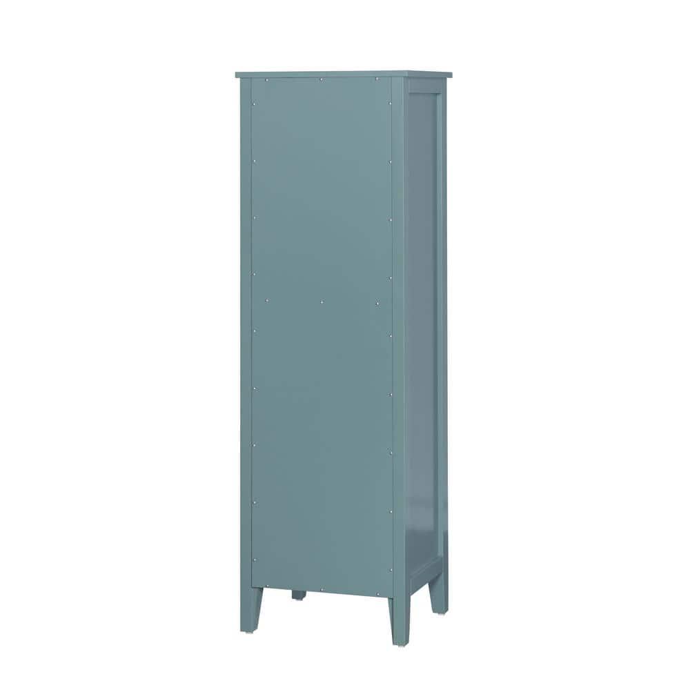 Home Decorators Collection Beverly 20 in W x 16 in D x 62 in H Linen Cabinet in Aegean Teal