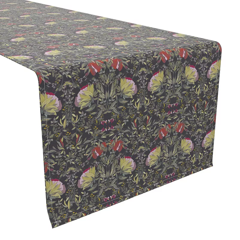 Table Runner， 100% Cotton， 16x72， Floral 58