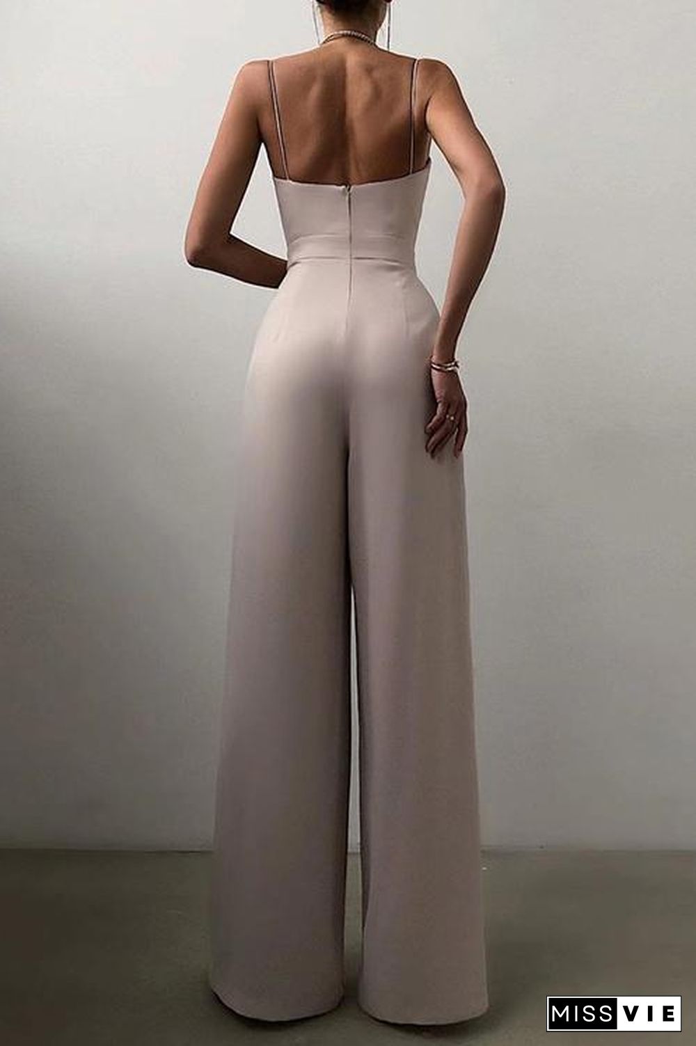 Minimalism Wide Leg Slip Jumpsuits