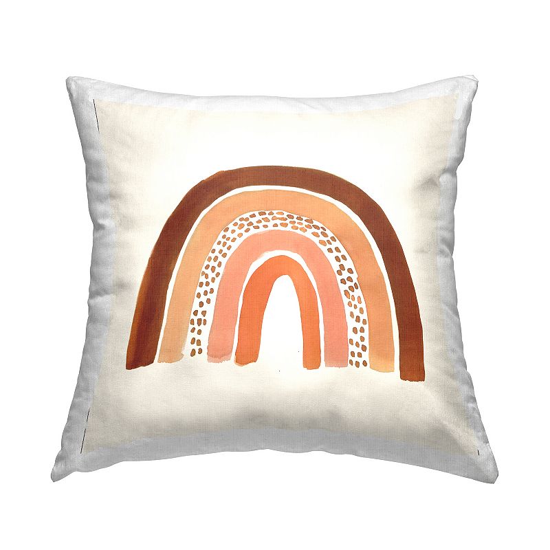 Stupell Home Decor Orange Patterned Rainbow Casual Boho Kids Throw Pillow