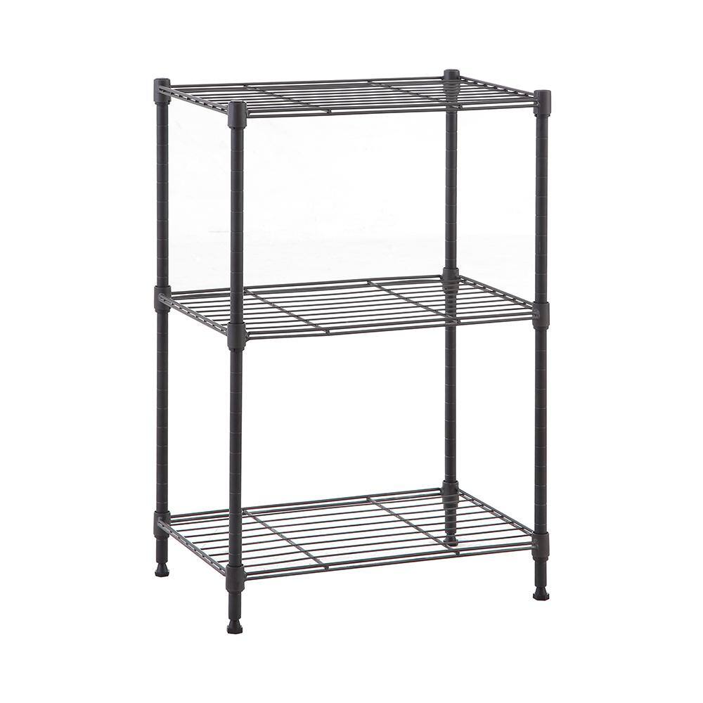 mzg Grey 3-Tier Steel Powder Coating Garage Storage Wire Shelving Unit (18 in. W x 26 in. H x 12 in. D) E304567OG301LB