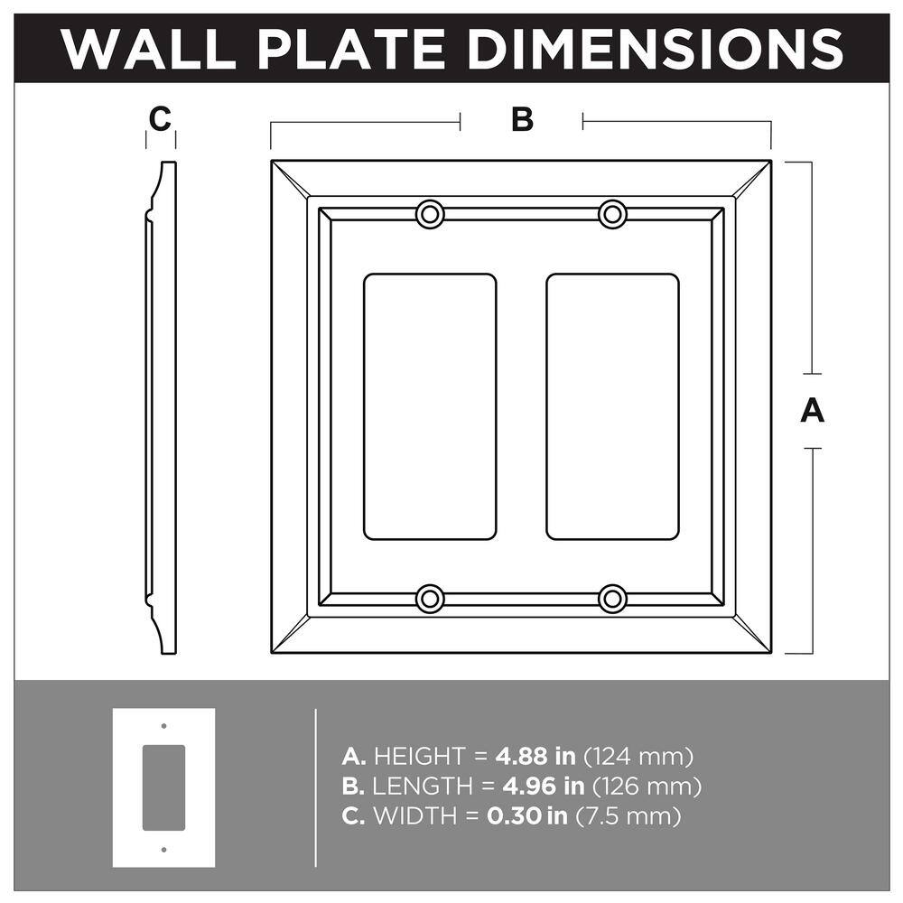 Hampton Bay Derby 2-Gang Light SwitchToggle Plate White (3-Pack) W31561C-W-K3