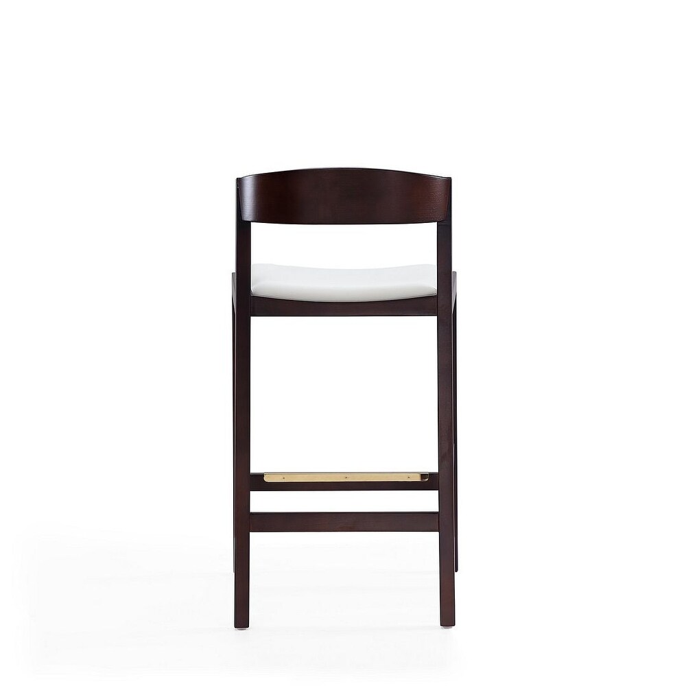 Manhattan Comfort Klismos 36.75 in. Dark Walnut Beech Wood Counter Height Bar Stool