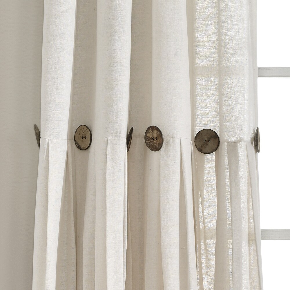 Lush Decor Linen Button New Window Curtain Single Panel   108\