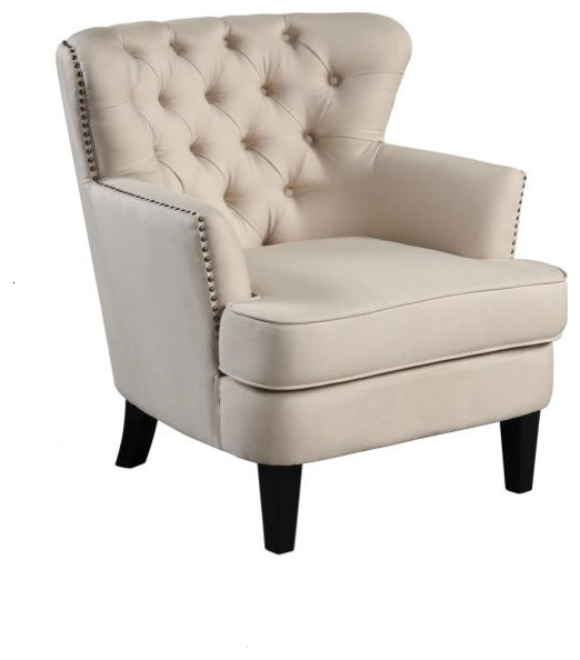 Accent Chair  Beige   Transitional   Armchairs And Accent Chairs   by CII  Houzz