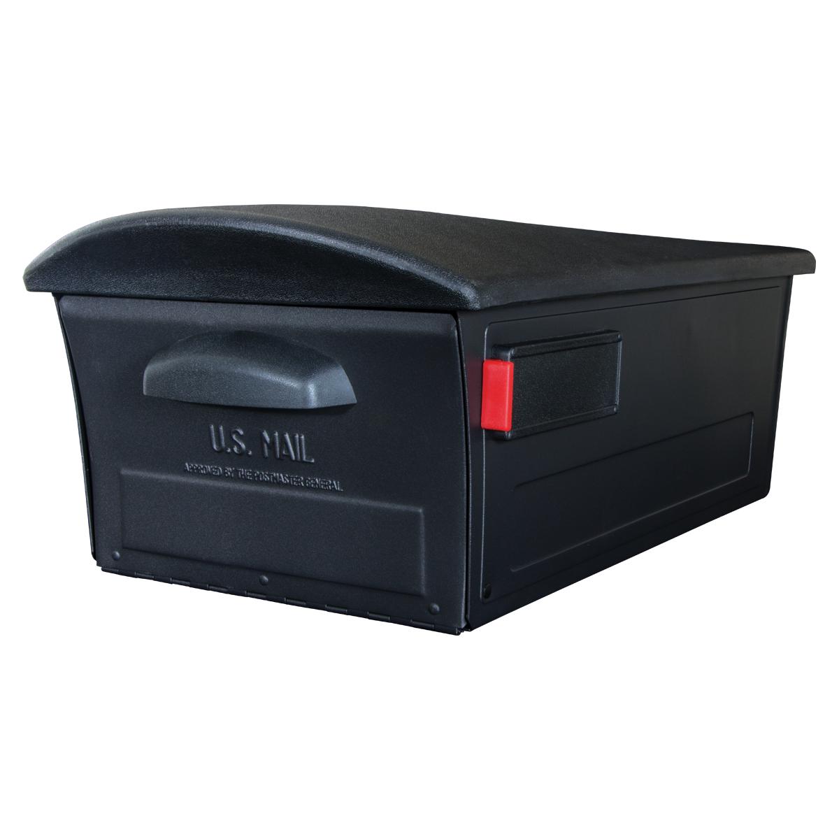 Gibraltar Mailboxes Mailsafe Large， Plastic， Locking， Post Mount Mailbox， Black， RSKB0000