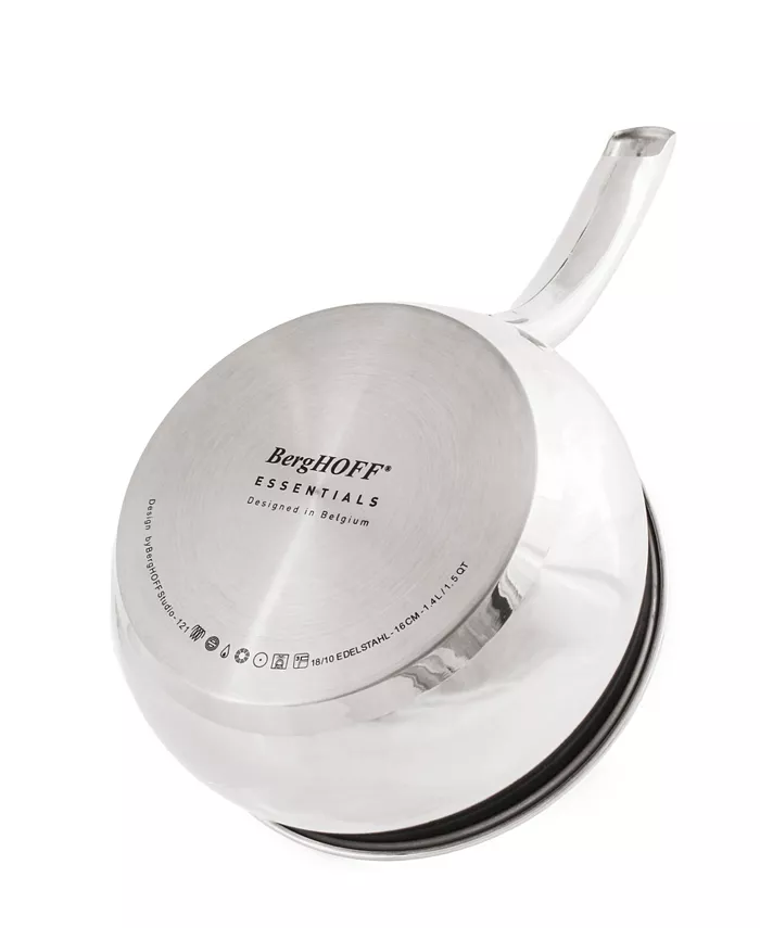 BergHOFF Belly 18 10 Stainless Steel 1.5 Quart Sauce Pan with Lid