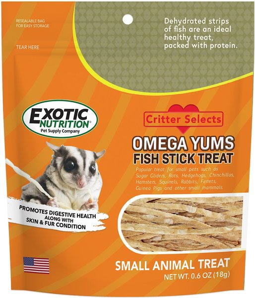 Exotic Nutrition Critter Selects Omega Yum Small Pet Fish Sticks， 0.6-oz bag