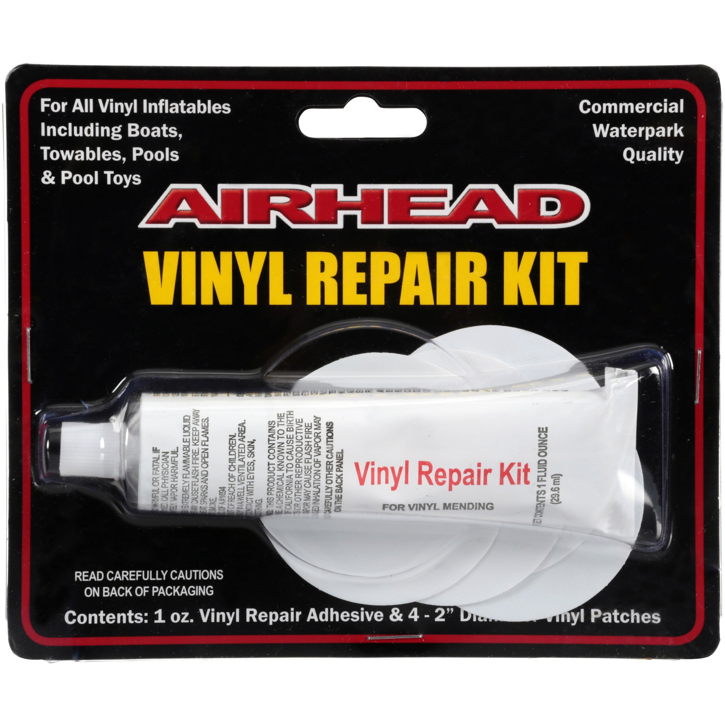 AIRHEAD Vinyl Repair Kit Clear Vinyl Mending 5 Piece Carded Pack