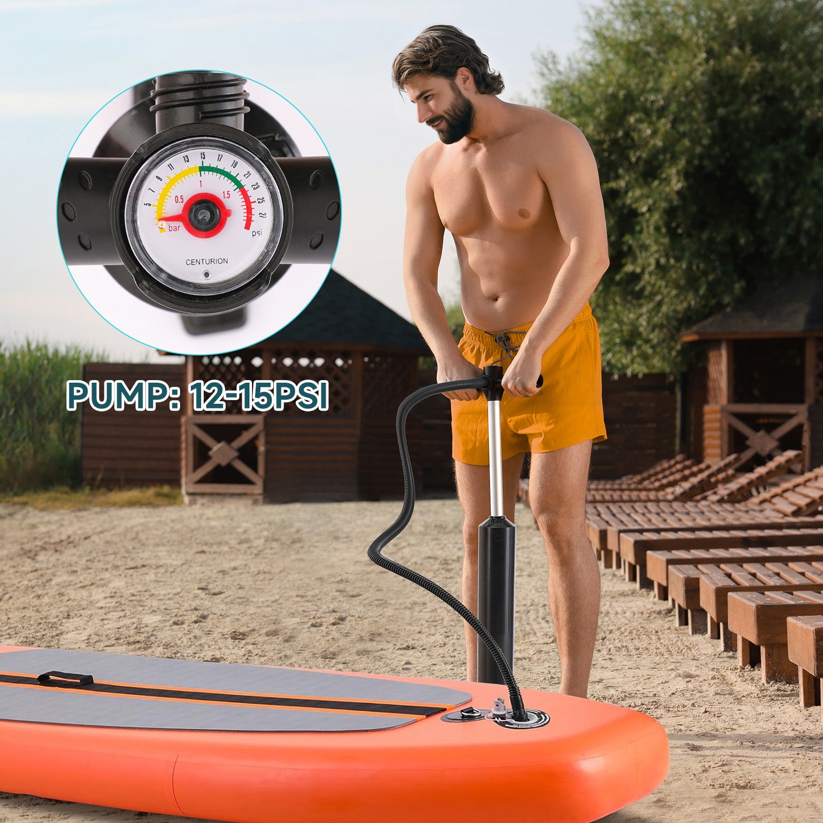 10FT Inflatable Paddleboard with Double Action Pump,  Adjustable Paddle, SUP Accessories and Carry Bag