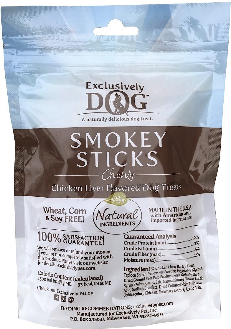 Exclusively Dog Chicken Liver Smokey Sticks Dog Treats