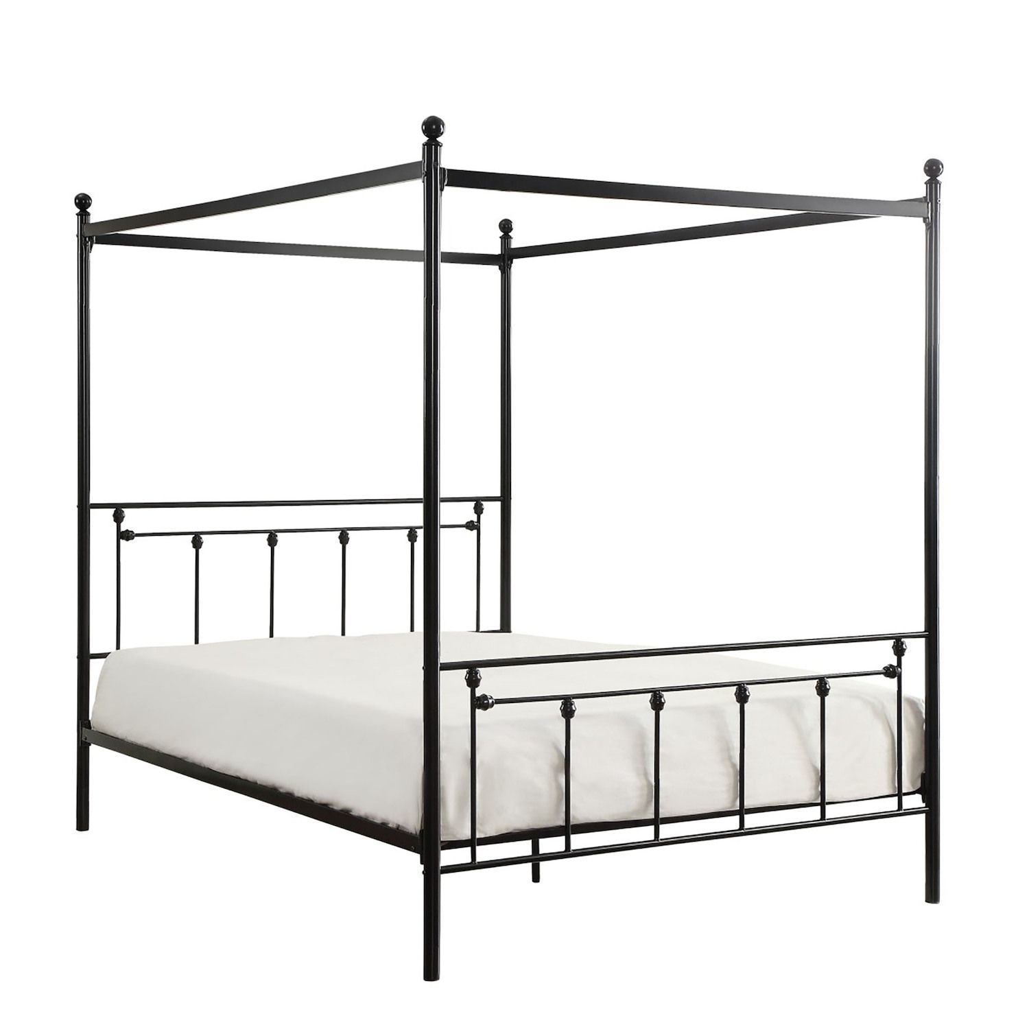 Lexicon Canopy Metal Platform Bed， Queen - Black - 61 X83 X77