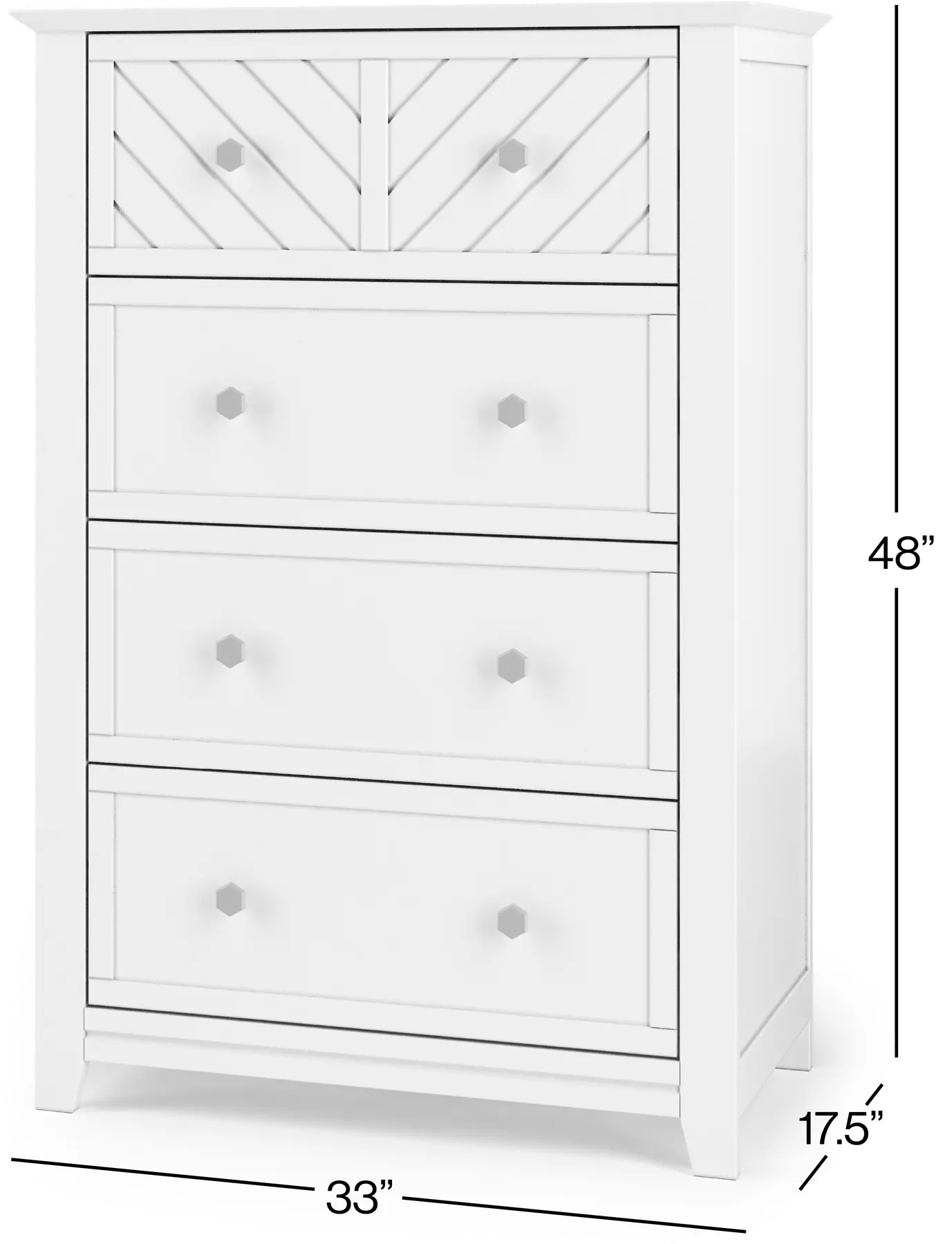 Atwood Matte White 4-Drawer Chest of Drawers