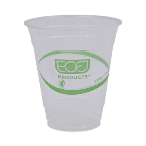 Eco-Products GreenStripe Renewable and Compostable Cold Cups Convenience Pack， 12 oz， Clear， 50/Pack (EPCC12GSPK)