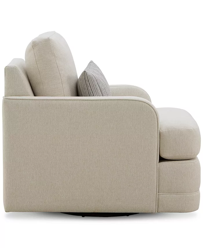 Furniture Kendrah 32 Fabric Swivel Chair with Recessed Arms