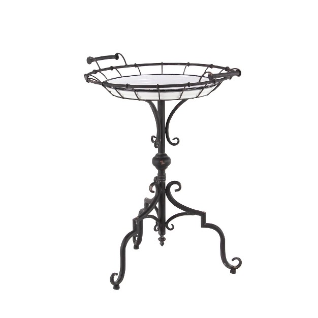 Ornate Accent Tray Table Black Olivia amp May