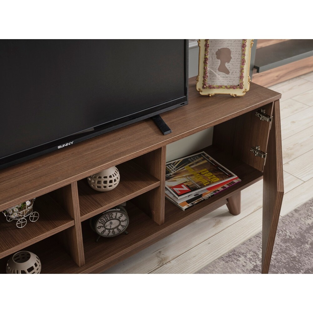 Laydi 2 Door Cabinet 4 Cubby Hole Shelves TV Stand for TVs up to 80\