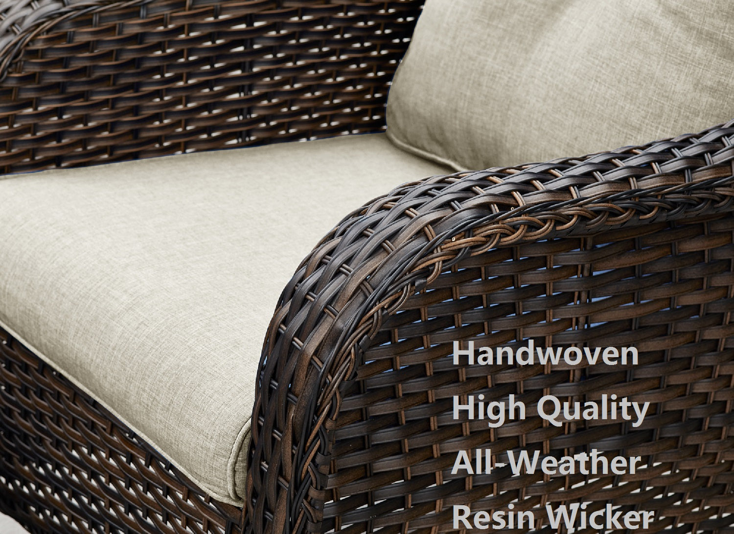 PARKWELL Outdoor Patio Chairs Rattan Patio of 2 PE Wicker Patio Chairs with 4inch Seat Cushions