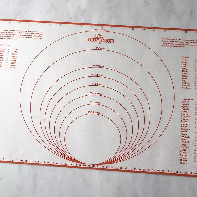 Fox Run Pastry Mat with Measurements