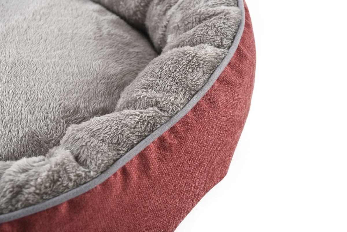 Max and Marlow Plush Round Bolster Cuddler Cat and Dog Bed