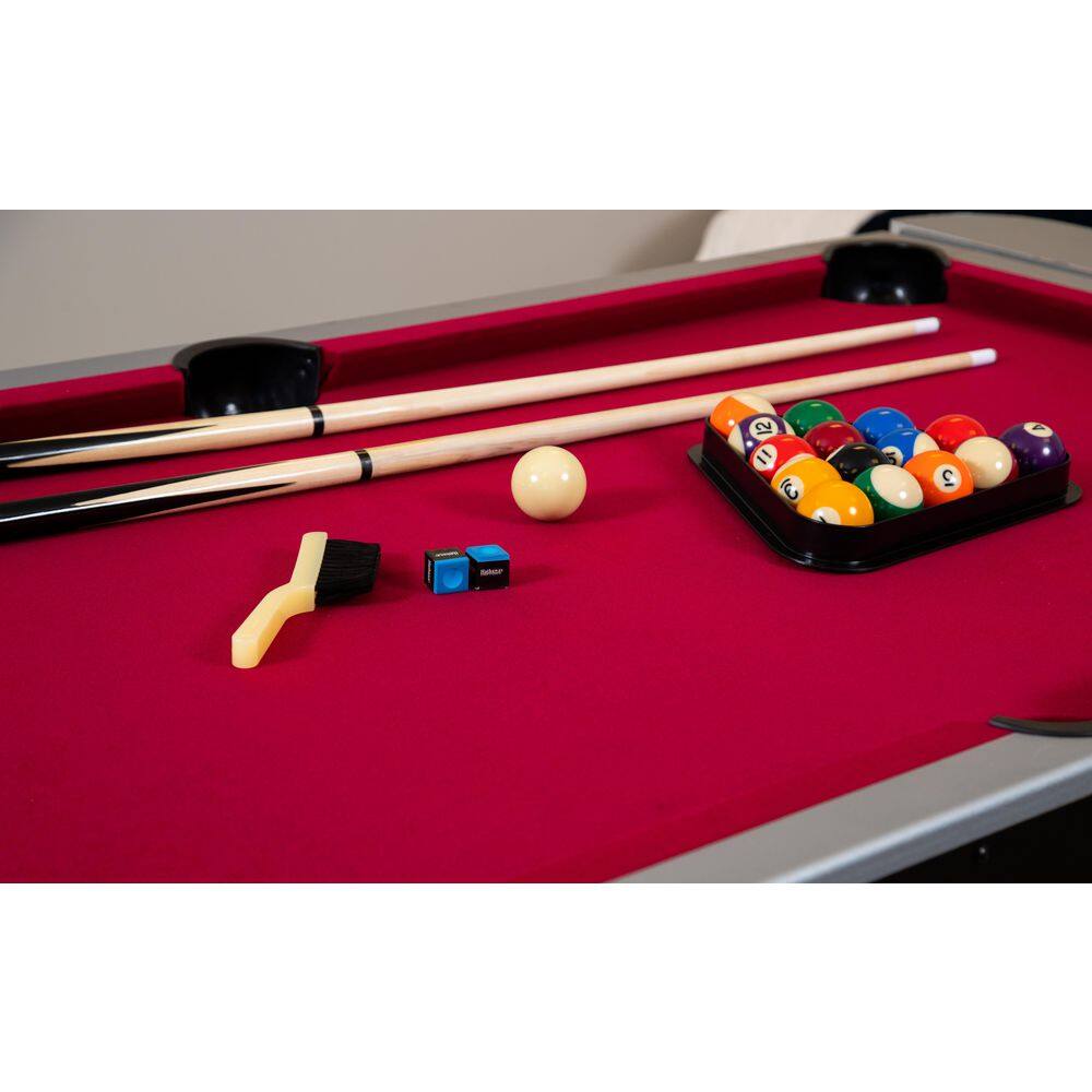 Hathaway 6 ft. Triple Threat 3-in-1 Multi-Game Table with Billiards Air Hockey and Table Tennis BG5001